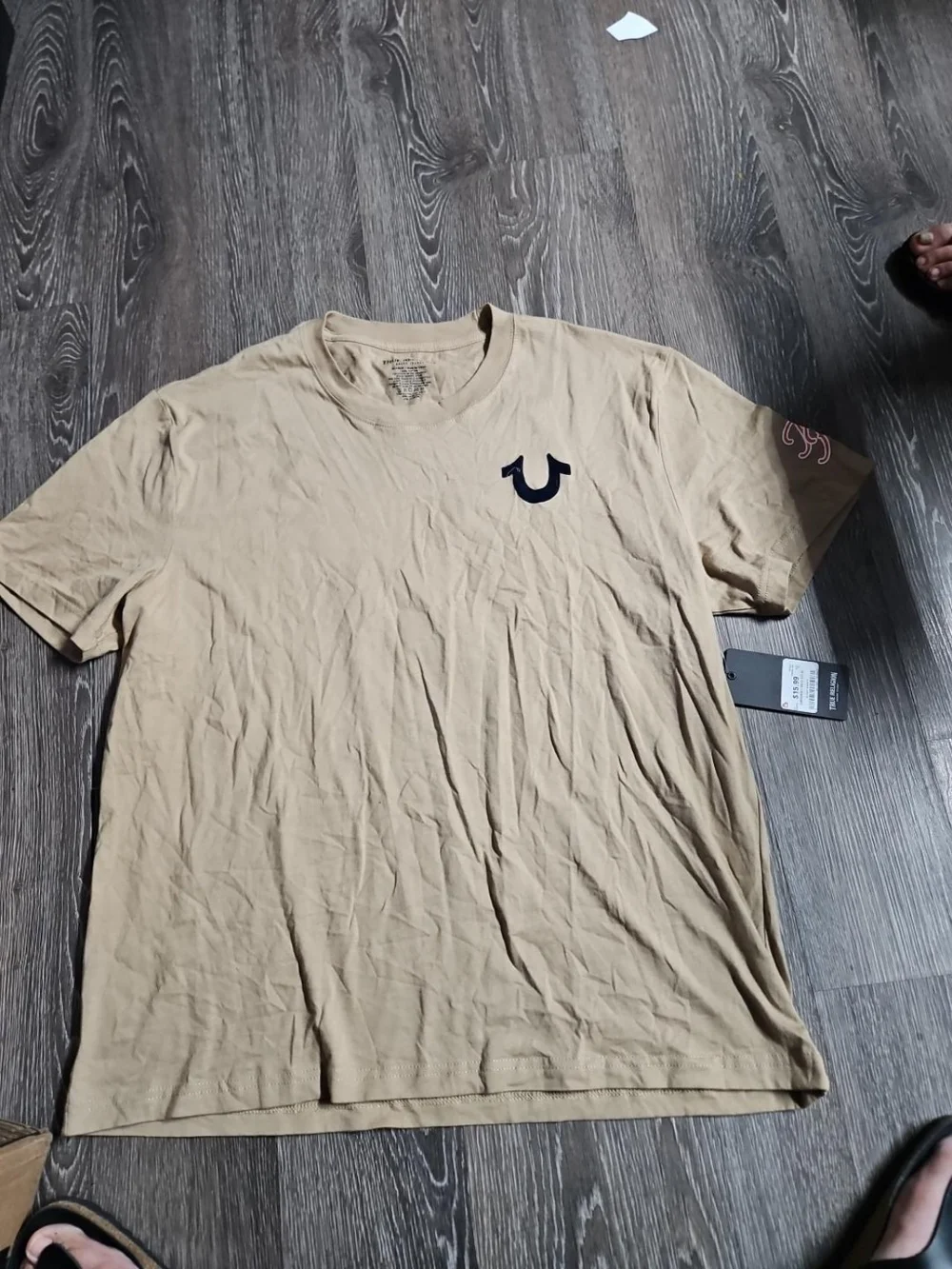 True Religion Tan Graphic Logo Short-Sleeve Tee